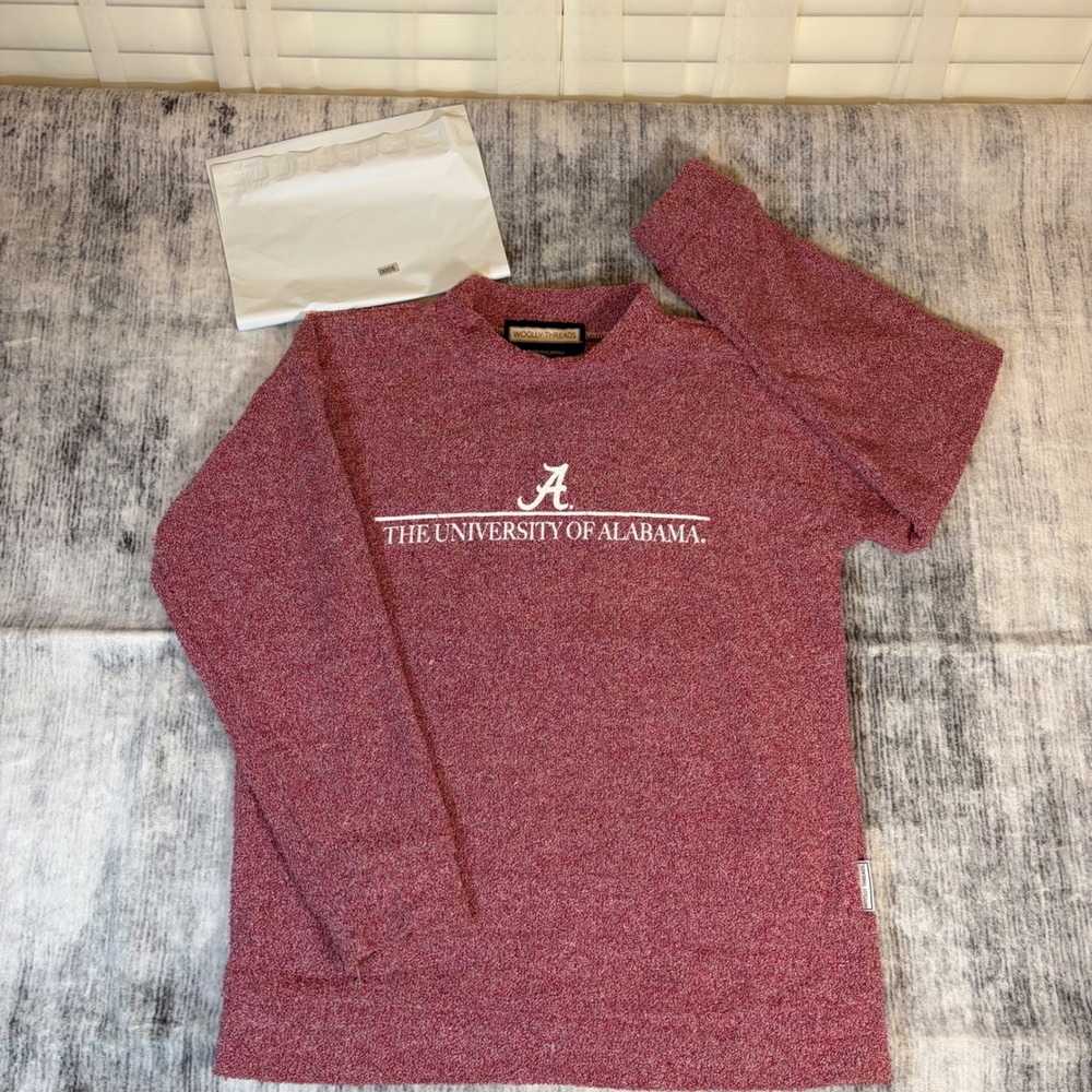 Woolly Threads University of Alabama Crimson Tide Pullover Sweatshirt Red Small